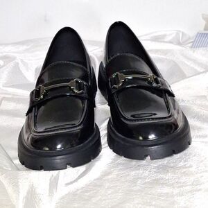 Vera Creation Women's Chunky Lug Sole Penny Loafers Patent Leather Platform 10
